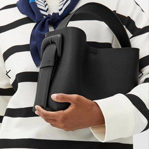 Arket rigid leather tote bag